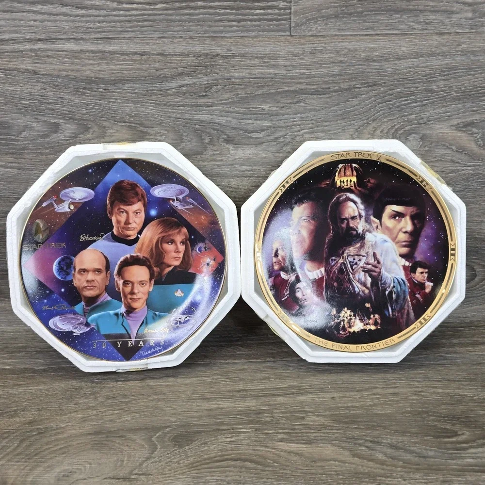 Star Trek 30 Years Collector Plate Starfleet Doctors Final Frontier Lot Of 2 COA